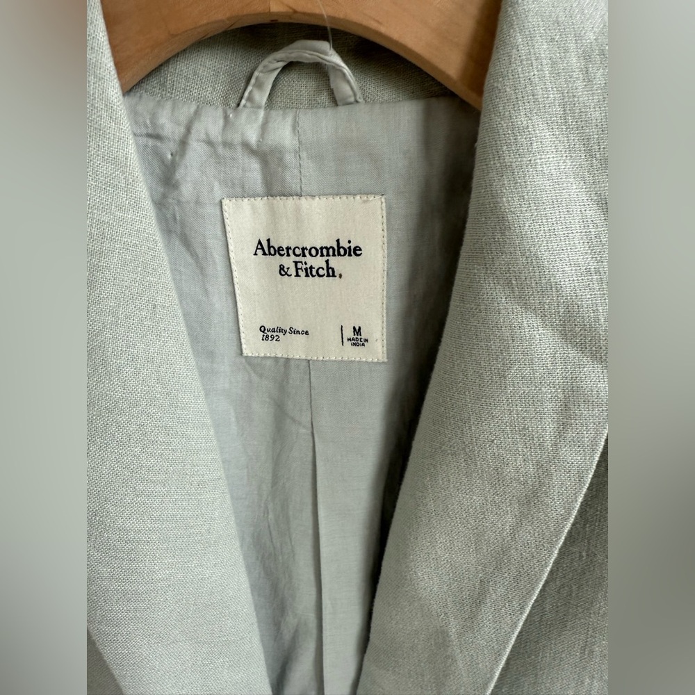 NWT • Abercrombie & Fitch Linen Cotton Light Green Blazer • M - Picture 7 of 8